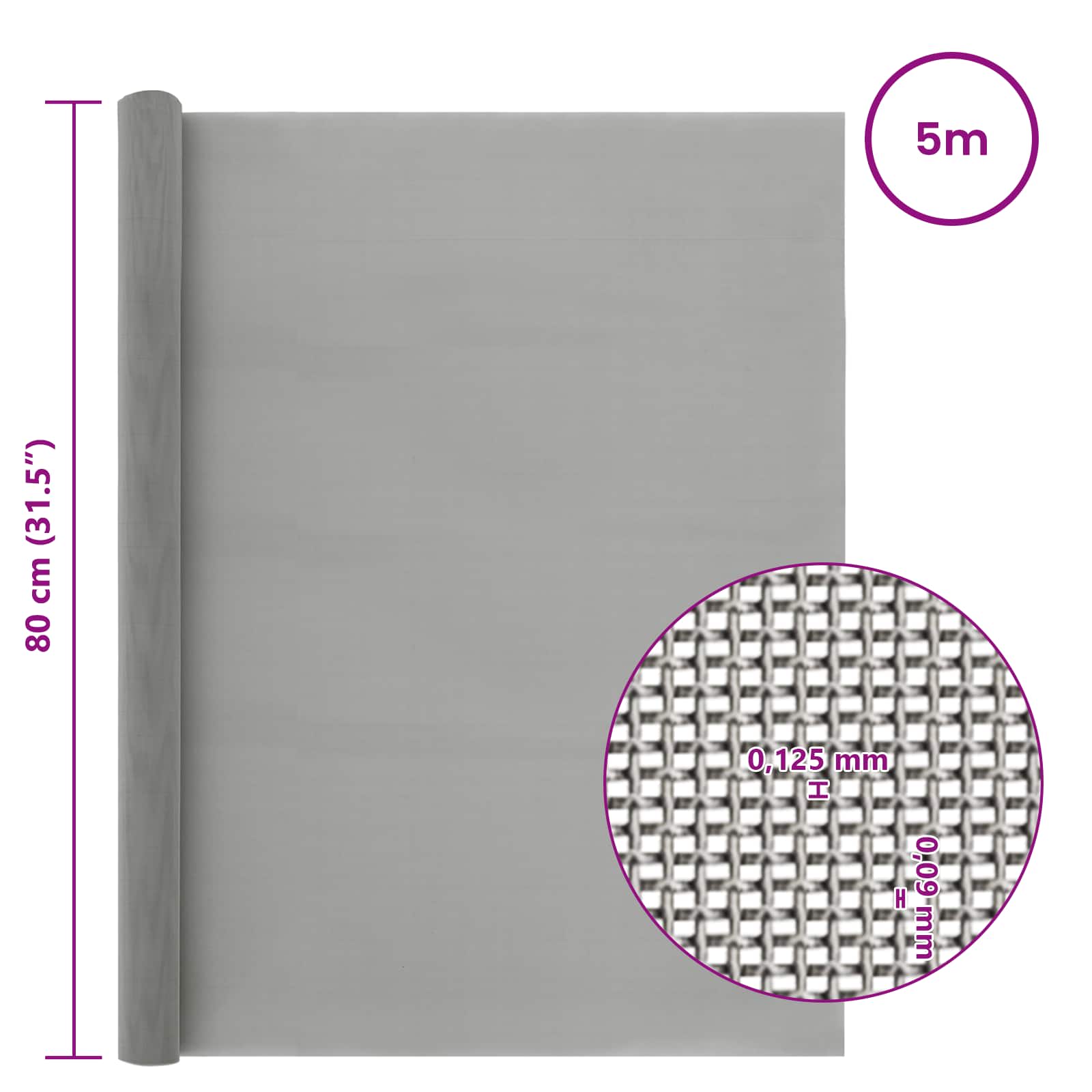 Tinklinis ekranas 80 x 500 cm 120 Mesh Nerūdijantis plienas 201