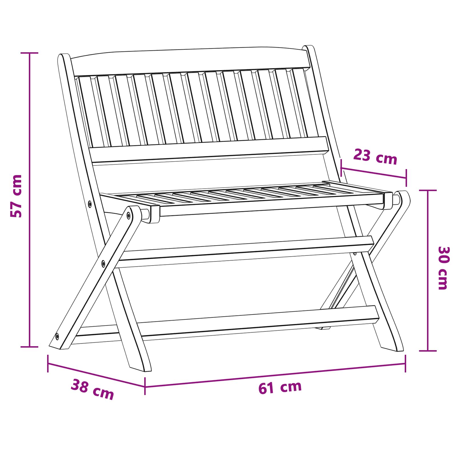 Vaikų suolas Ruda 61 x 38 x 57 cm Kietas eukalipto medis