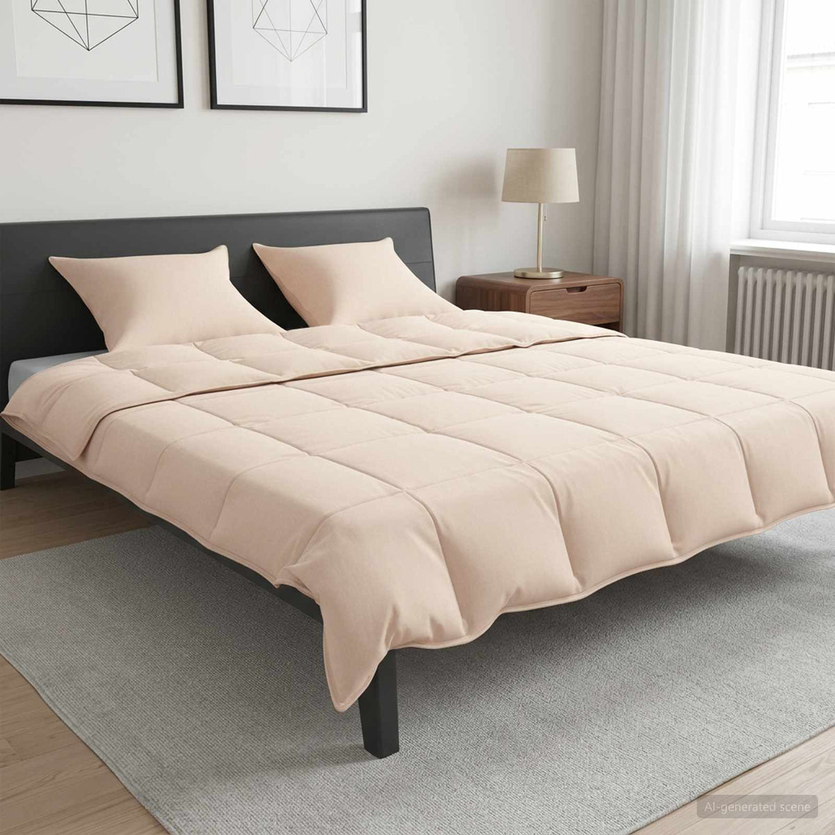 Antklodžių rinkinys 2 vnt. 240 x 220 cm Visoms sezonams Smėlio