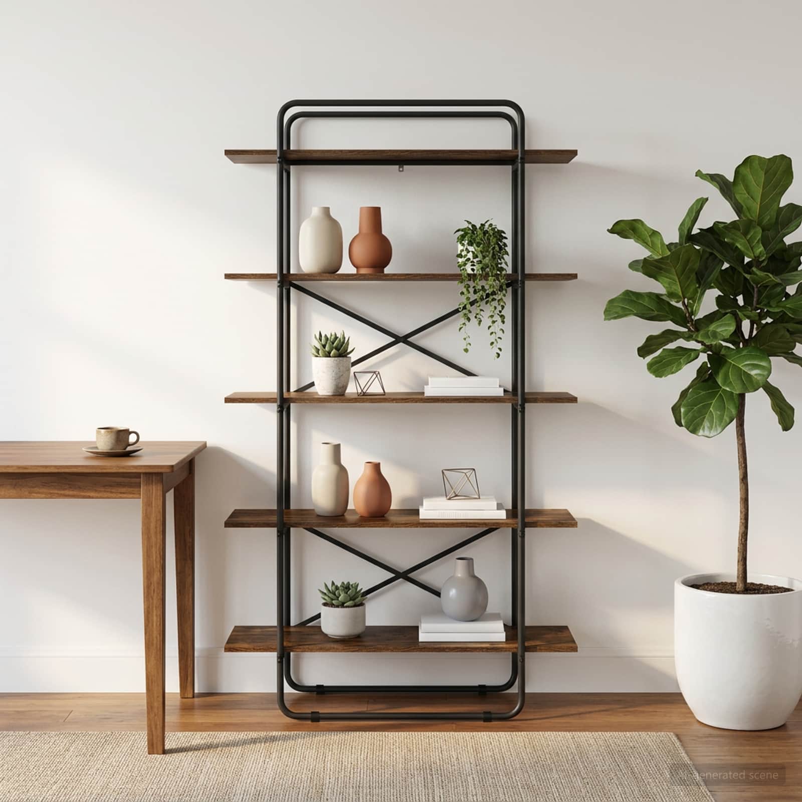 Knygų lentyna 5 aukštų 100 x 35 x 175,5 cm PB Dūminio ąžuolo