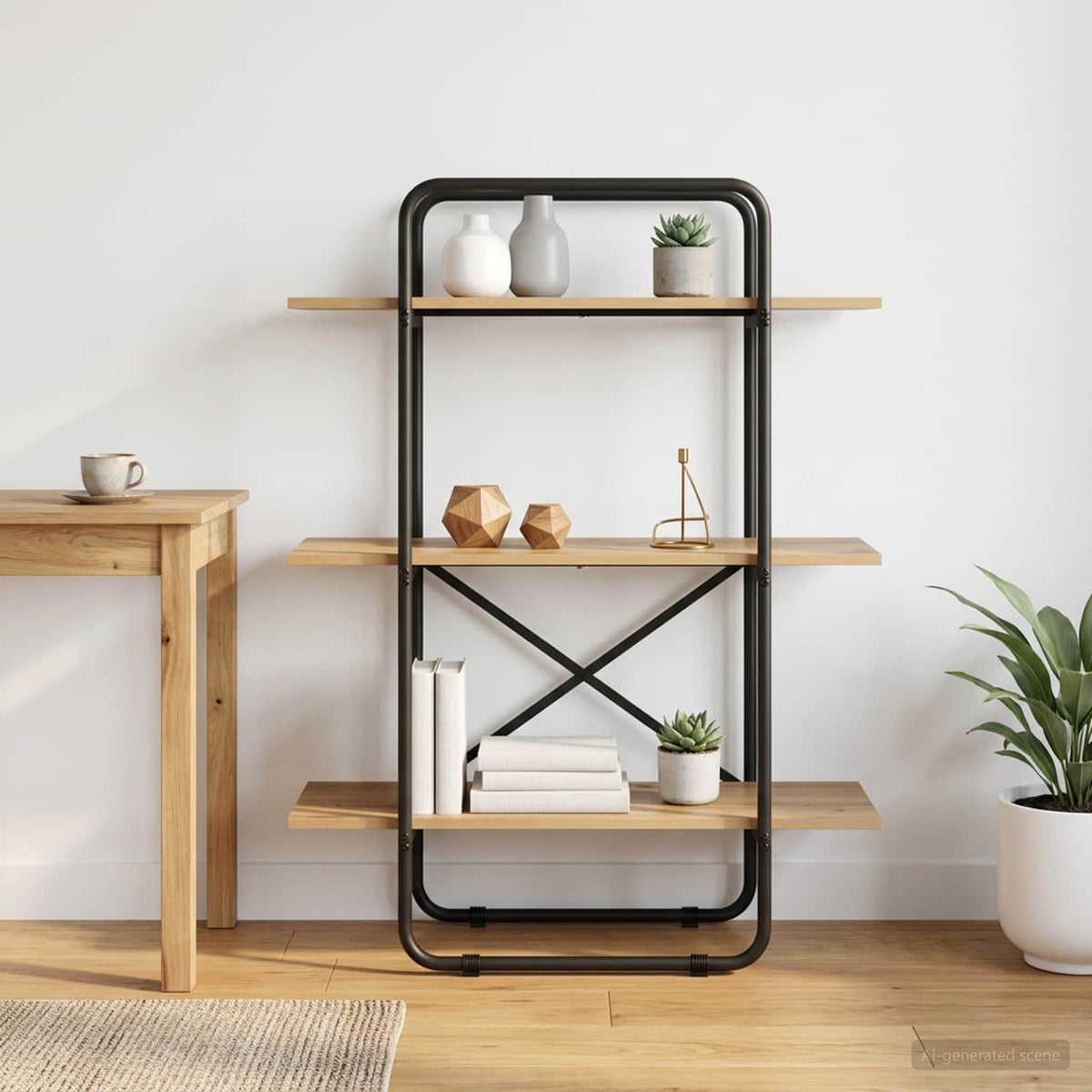 Knygų lentyna 3 aukštų 60 x 35 x 105 cm PB Artisano ąžuolo