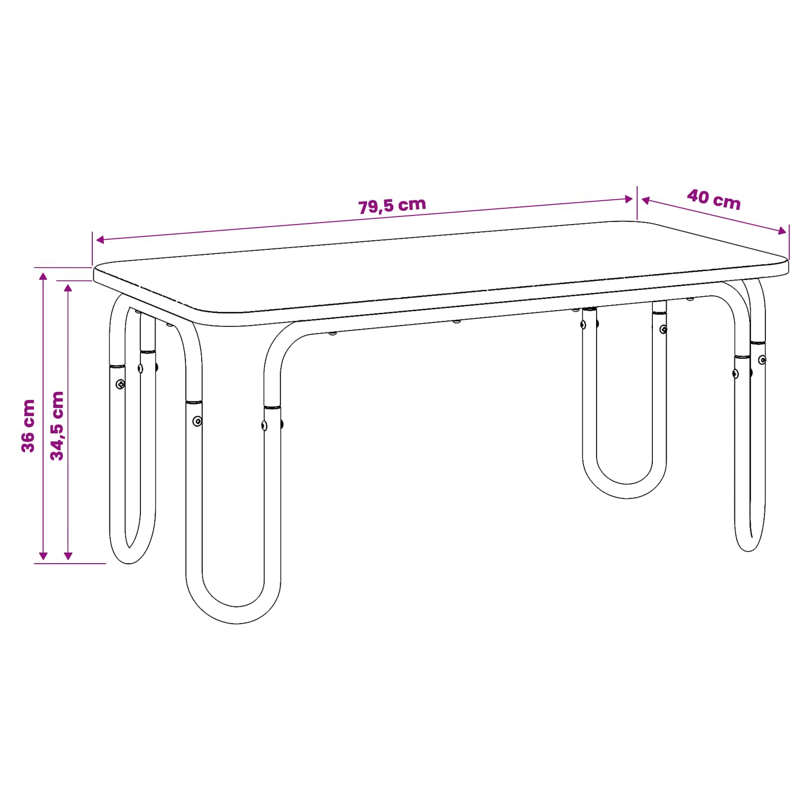 Kavos staliukas Dūminio ąžuolo 79,5 x 40 x 36 cm