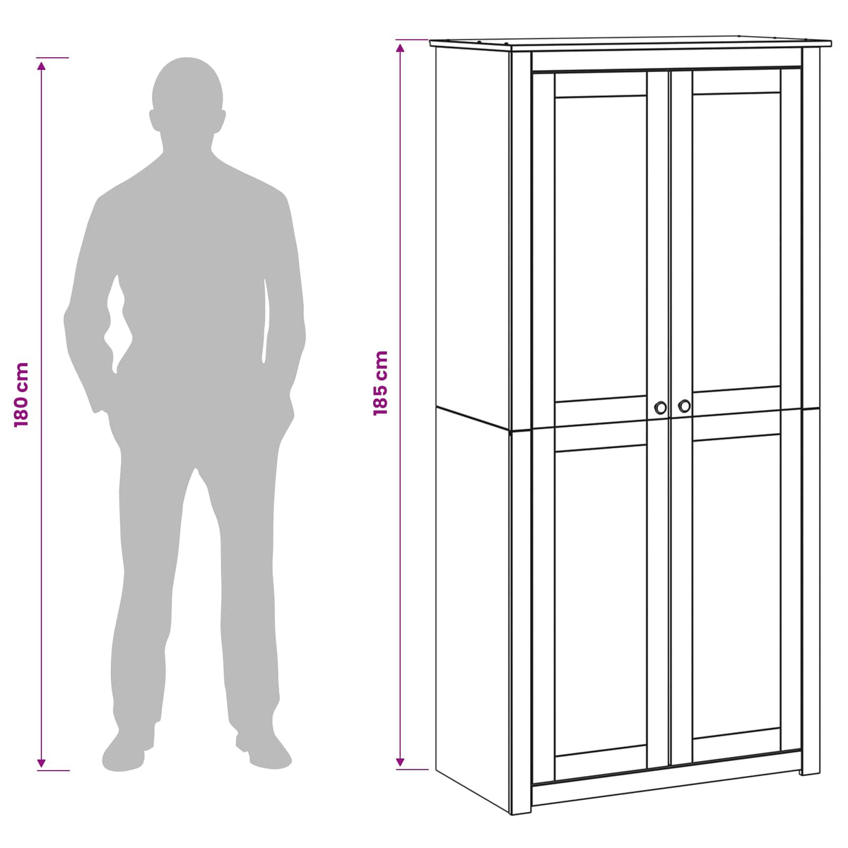 Spinta PANAMA Medus 88,5 x 50 x 185 cm Pušies medienos masyvas