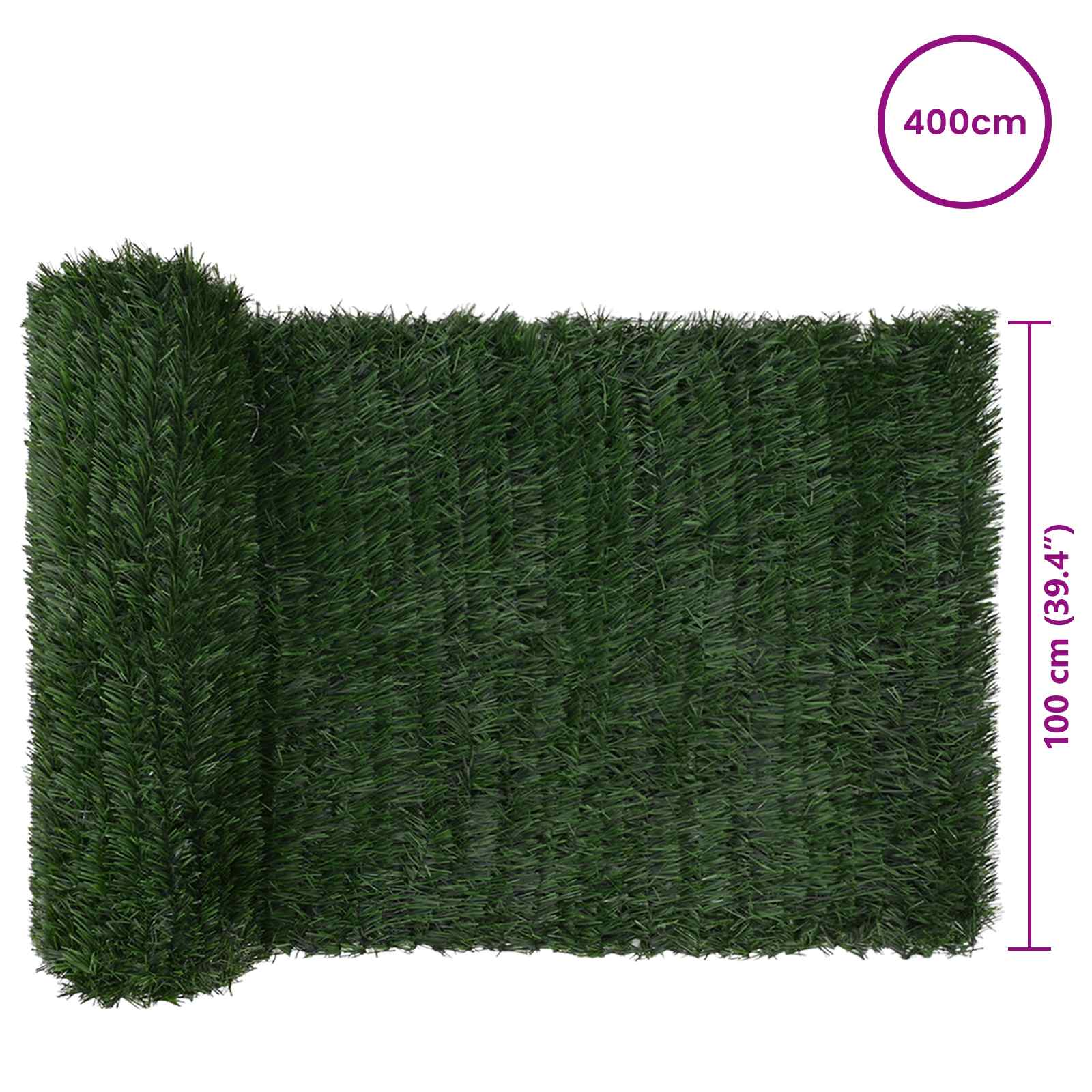 Dirbtinė tvora Tamsiai žalia 1 x 4 m PVC ir Plienas