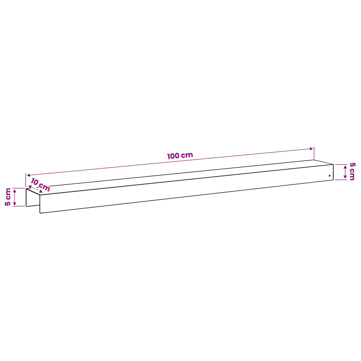Sodo apvadų dengiamasis profilis 20 vnt. 100 x 10 x 5 cm