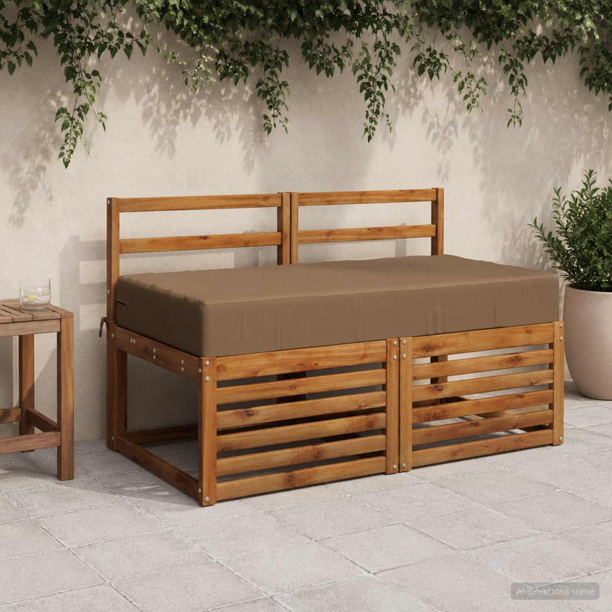 Sėdynės pagalvėlė SOEST 100% poliesteris Taupe 120 x 60 x 15 cm