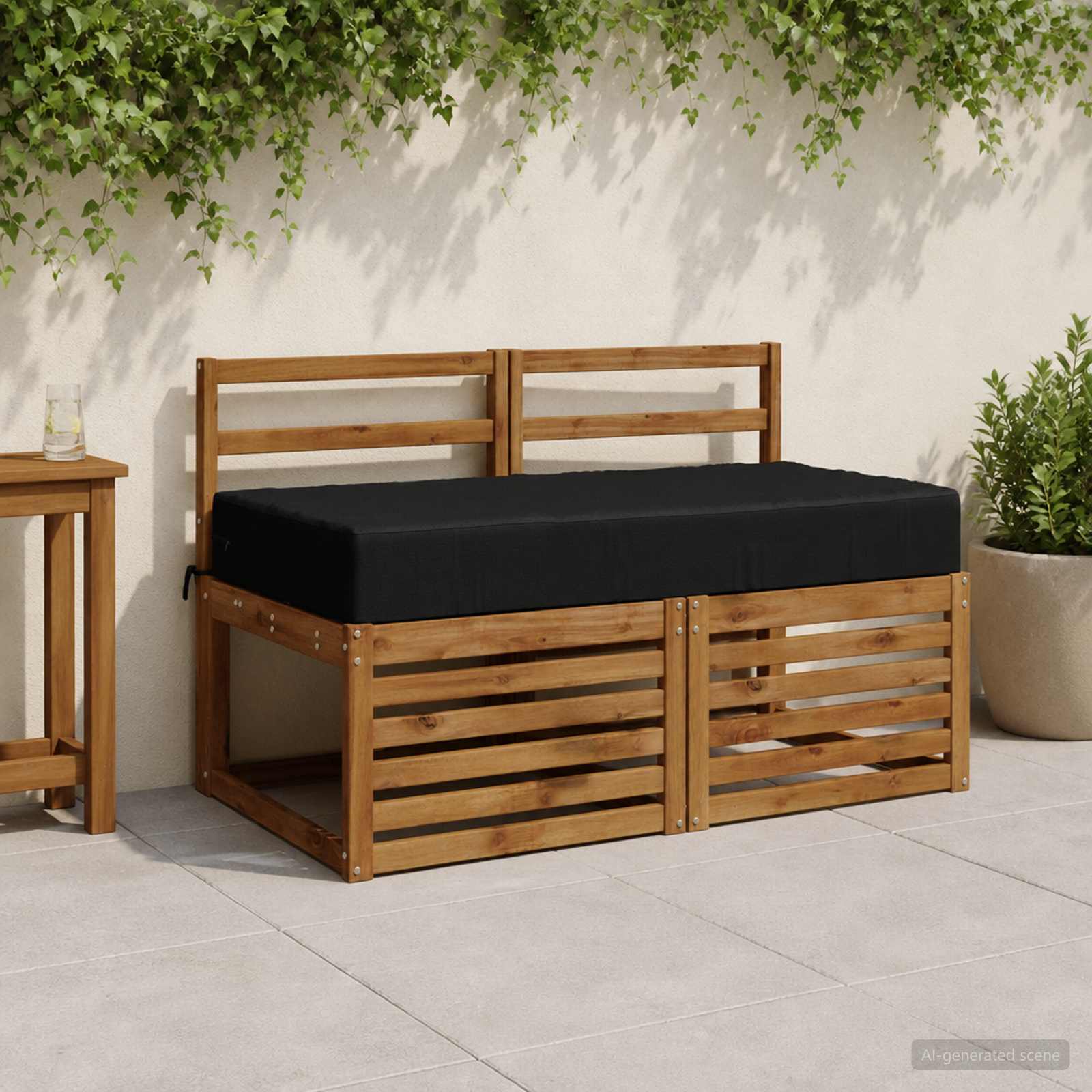 Sėdynės pagalvėlė SOEST 100% poliesteris Juoda 120 x 80 x 15 cm
