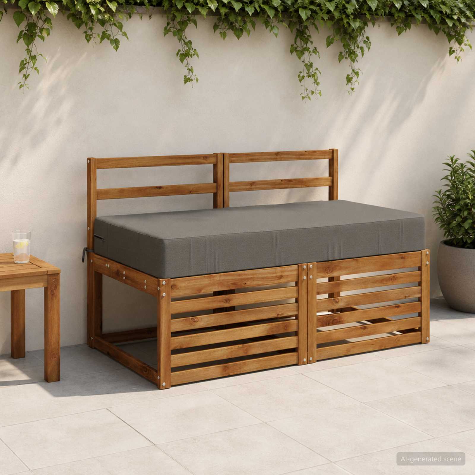 Sėdynės pagalvėlė SOEST 100% poliesteris Pilka 120 x 60 x 15 cm