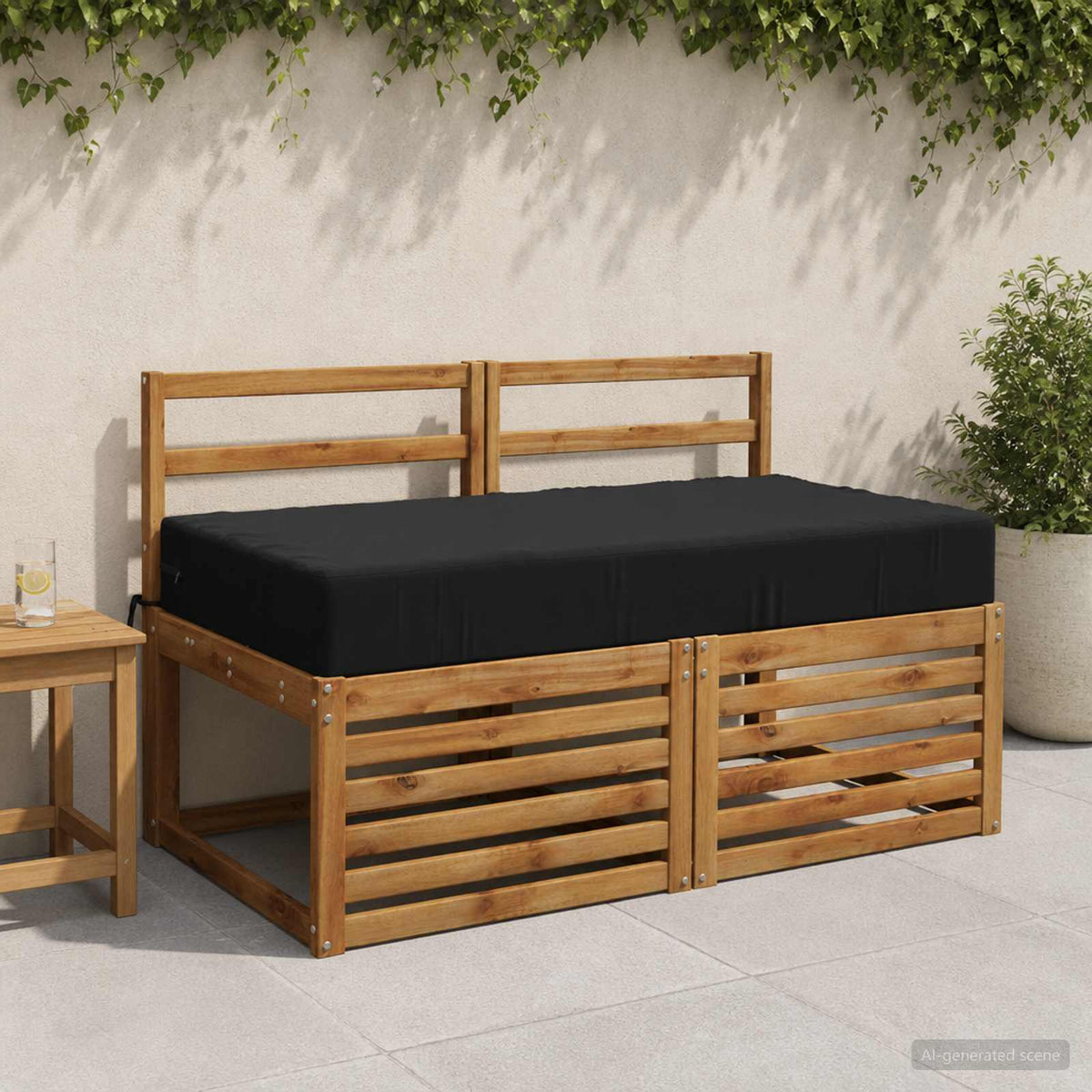 Sėdynės pagalvėlė SOEST 100% poliesteris Juoda 120 x 60 x 15 cm