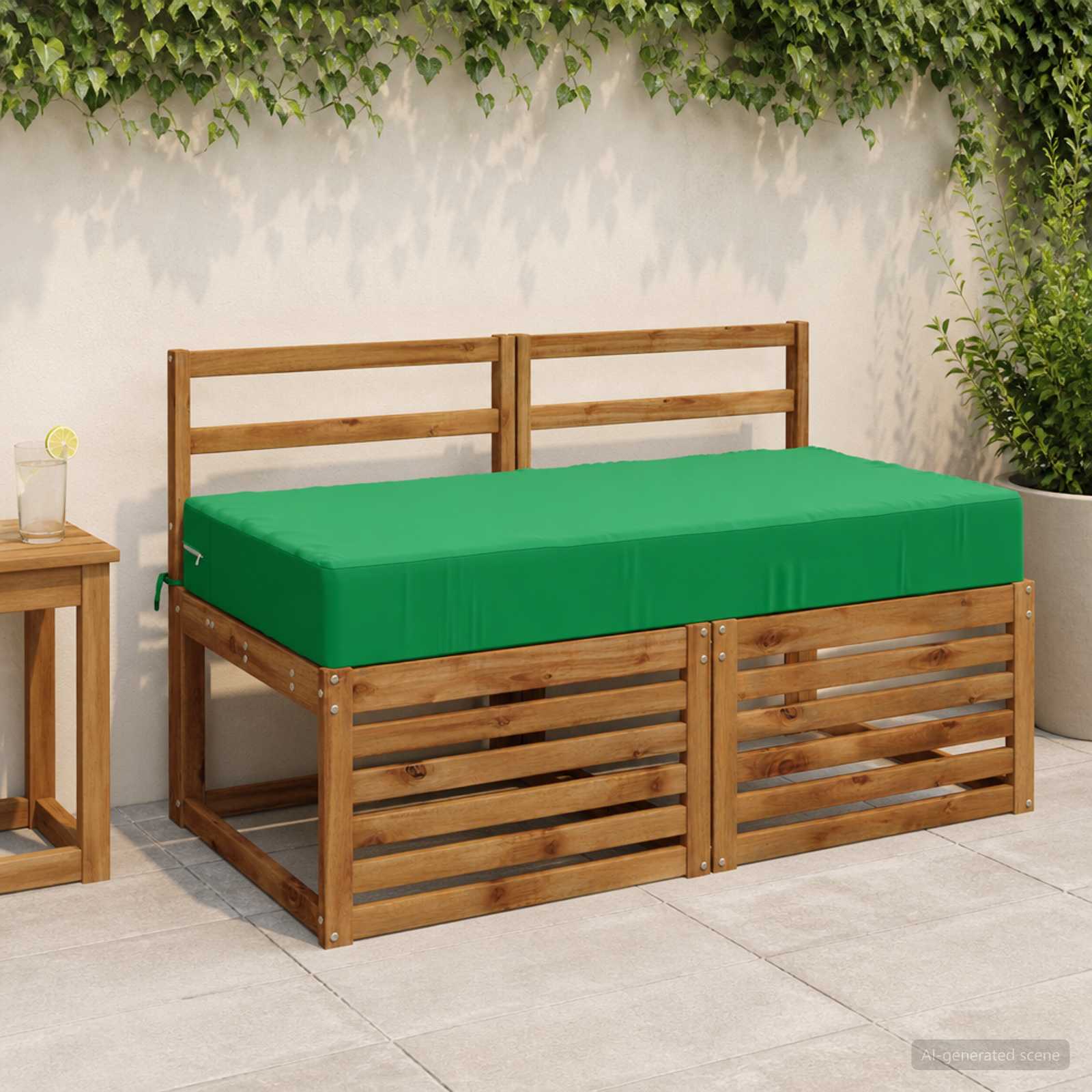 Sėdynės pagalvėlė SOEST 100% poliesteris Žalia 120 x 80 x 15 cm