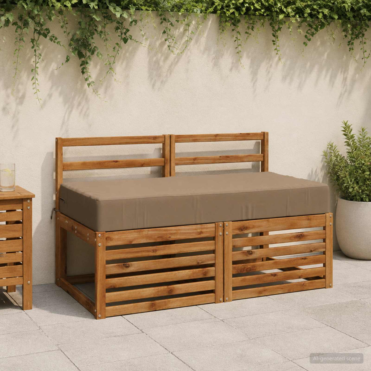 Sėdynės pagalvėlė SOEST 100% poliesteris Taupe 120 x 60 x 15 cm