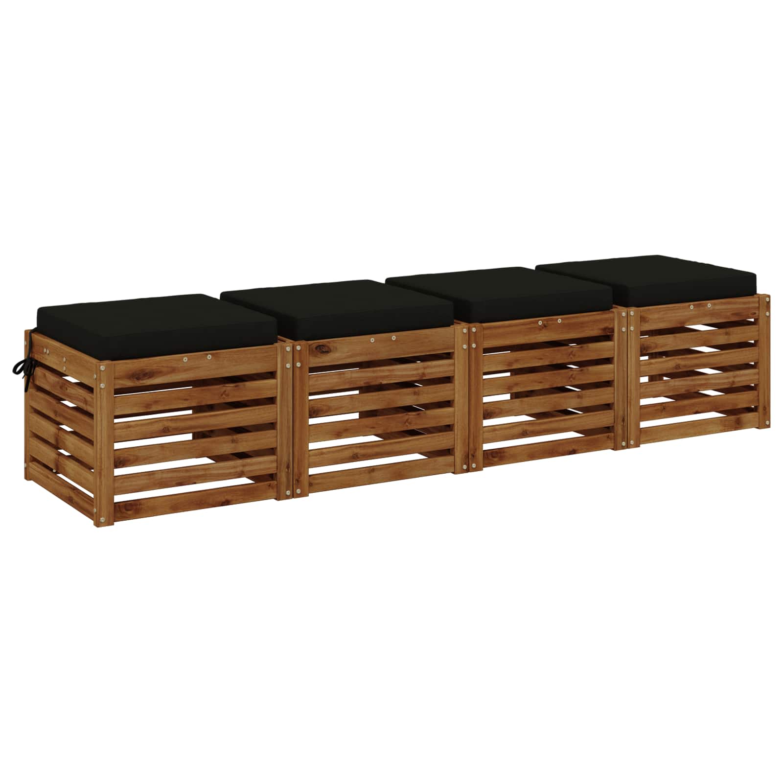 4 dalių sėdynės pagalvėlės SOEST 4 vnt. 100% poliesteris Juoda