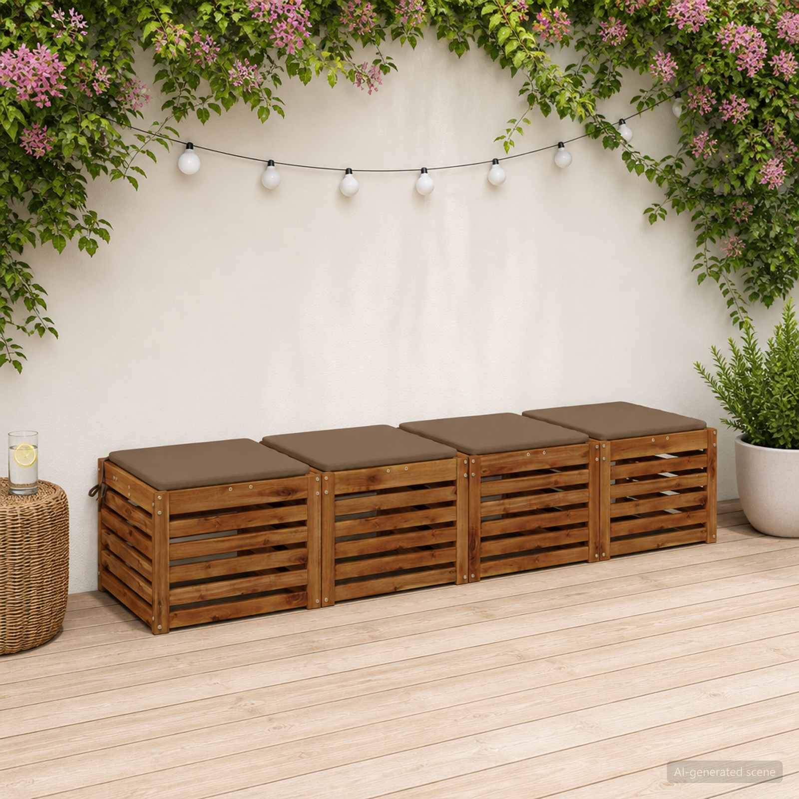 4 dalių sėdynės pagalvėlės SOEST 4 vnt. 100% poliesteris Taupe