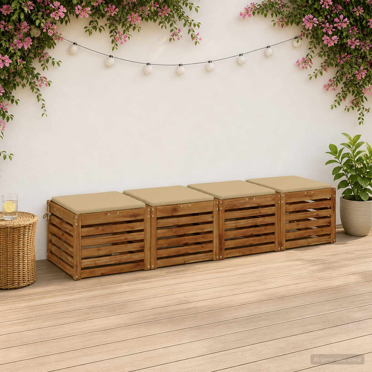 4 dalių sėdynės pagalvėlės SOEST 4 vnt. 100% poliesteris Smėlio