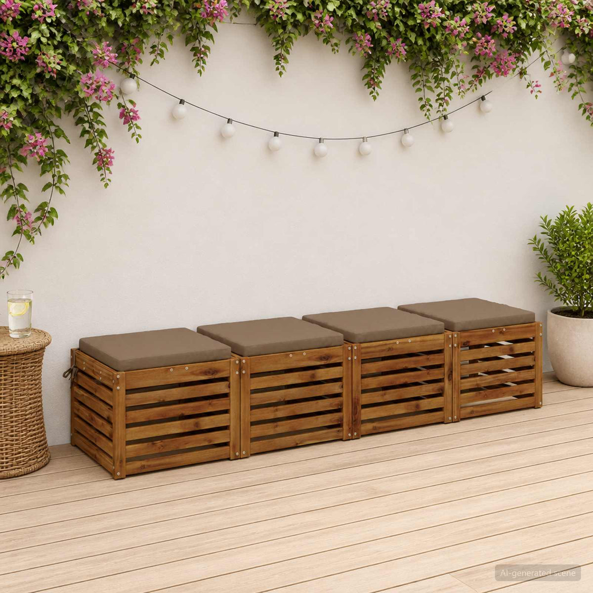 4 dalių sėdynės pagalvėlės SOEST 4 vnt. 100% poliesteris Taupe