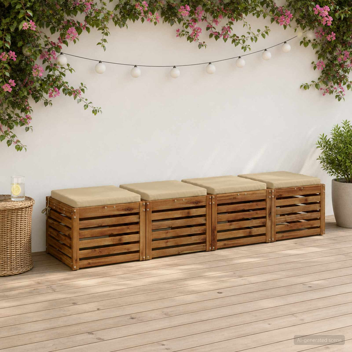 4 dalių sėdynės pagalvėlės SOEST 4 vnt. 100% poliesteris Smėlio