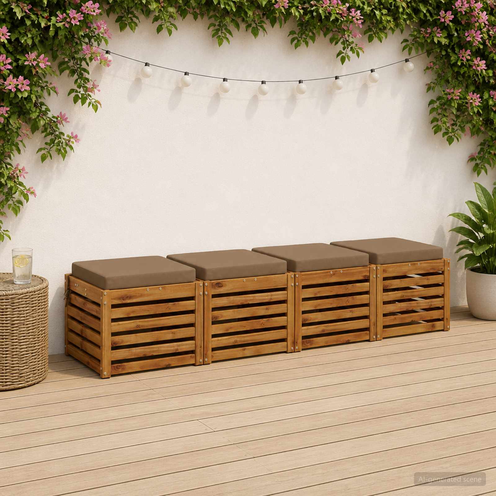 4 dalių sėdynės pagalvėlės SOEST 4 vnt. 100% poliesteris Taupe