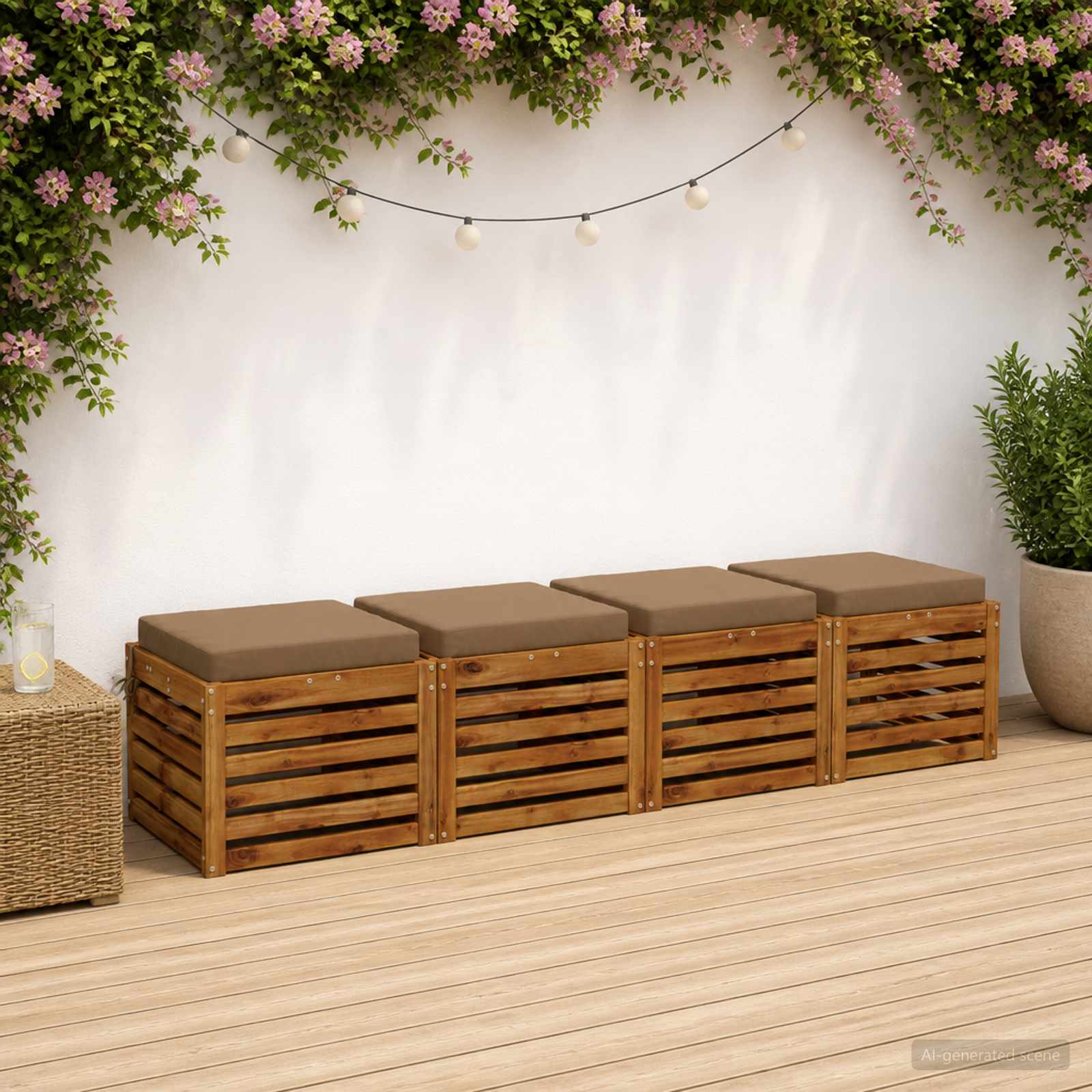 4 dalių sėdynės pagalvėlės SOEST 4 vnt. 100% poliesteris Taupe