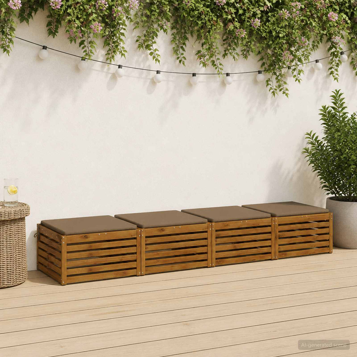4 dalių sėdynės pagalvėlės SOEST 4 vnt. 100% poliesteris Taupe