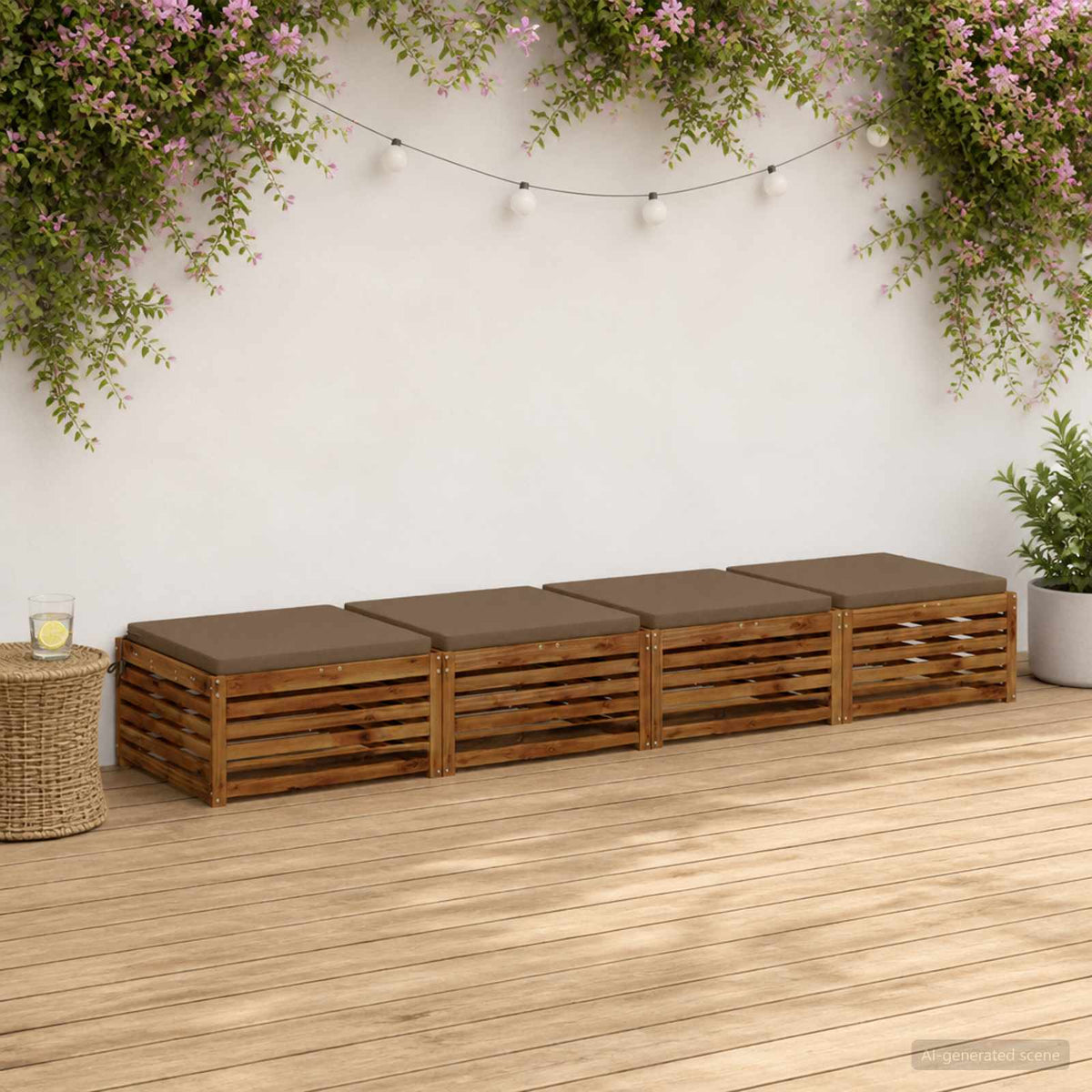 4 dalių sėdynės pagalvėlės SOEST 4 vnt. 100% poliesteris Taupe