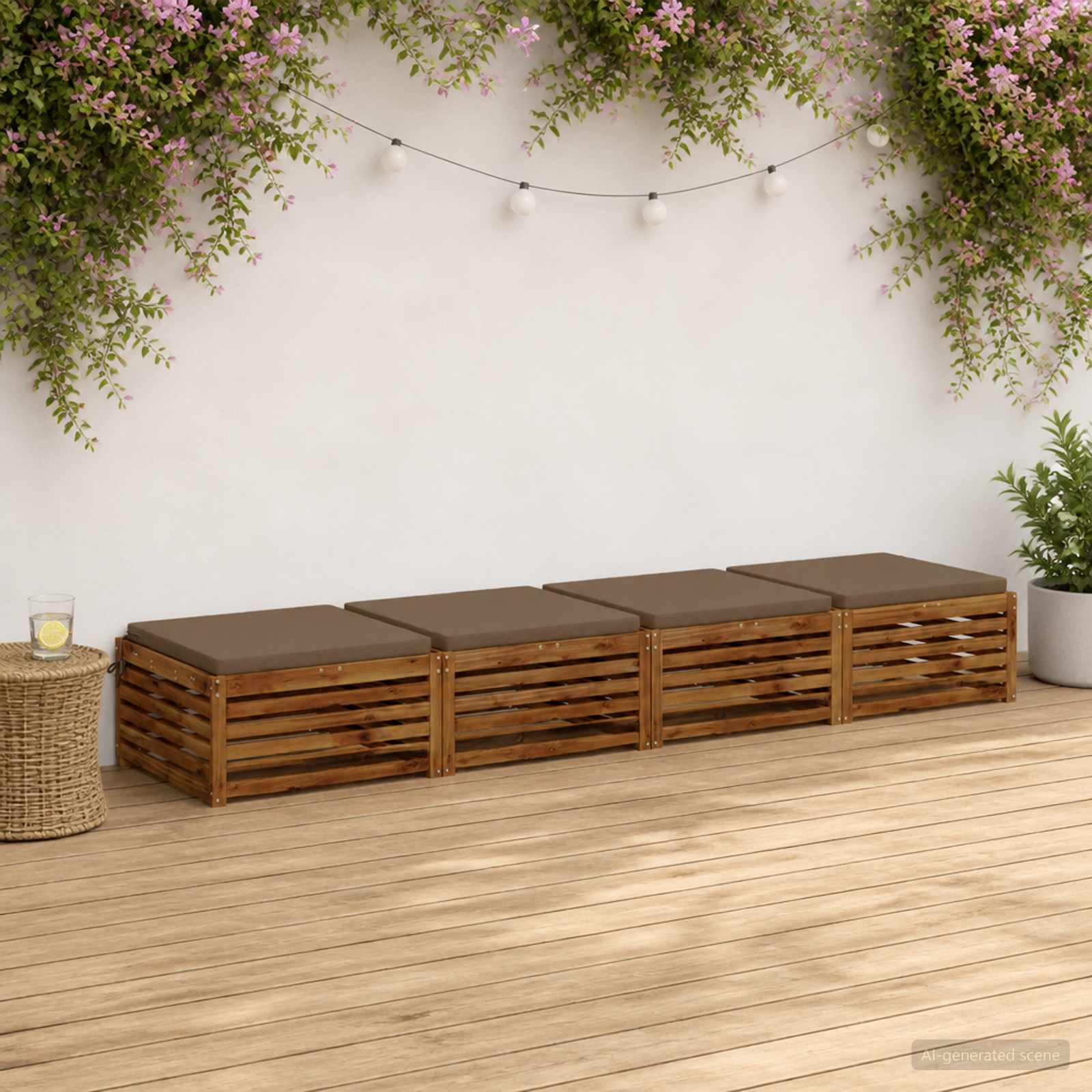 4 dalių sėdynės pagalvėlės SOEST 4 vnt. 100% poliesteris Taupe