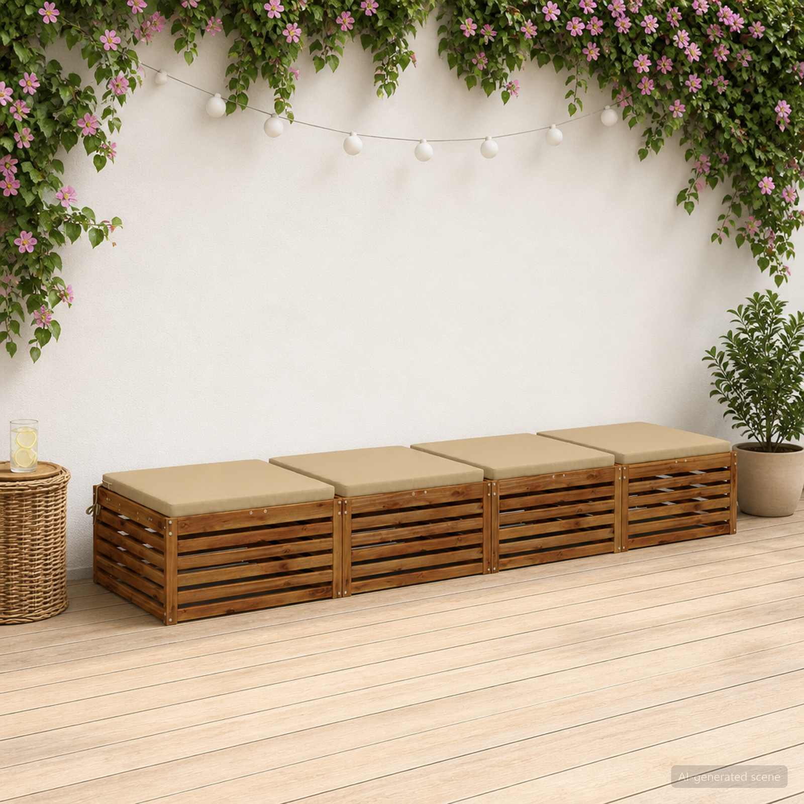 4 dalių sėdynės pagalvėlės SOEST 4 vnt. 100% poliesteris Smėlio