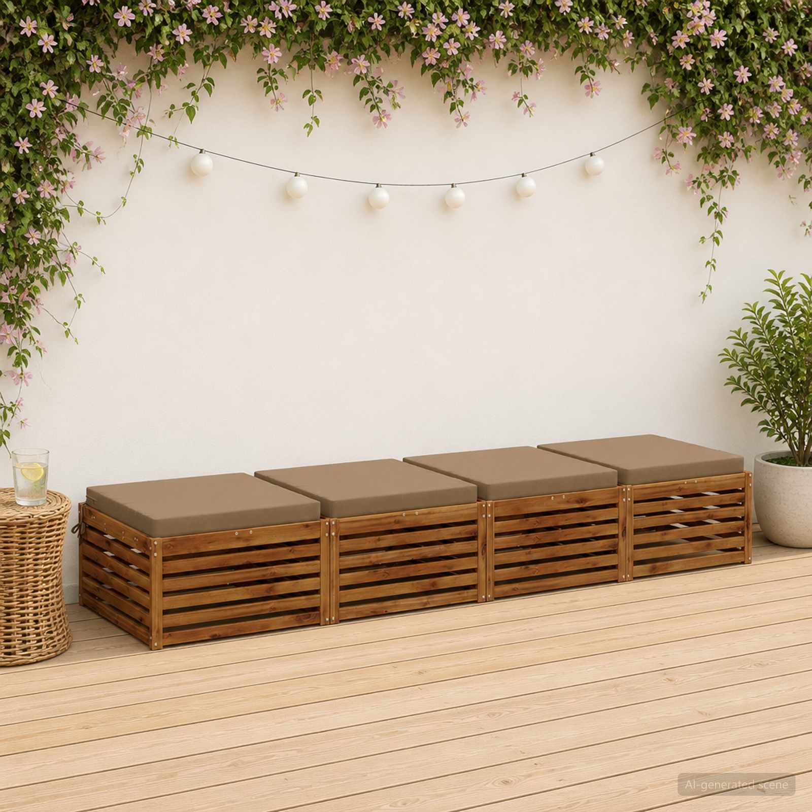 4 dalių sėdynės pagalvėlės SOEST 4 vnt. 100% poliesteris Taupe