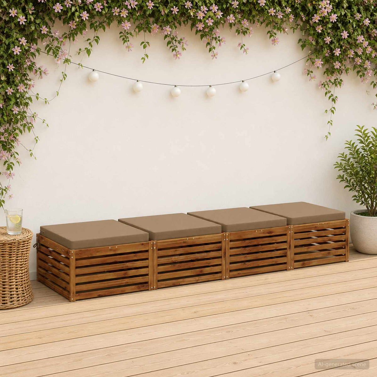 4 dalių sėdynės pagalvėlės SOEST 4 vnt. 100% poliesteris Taupe