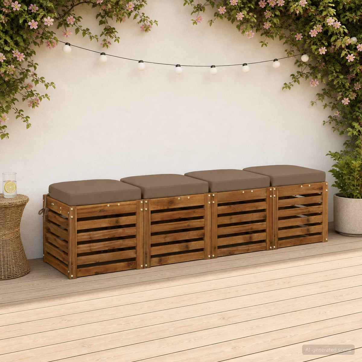 4 dalių sėdynių pagalvėlės SOEST 4 pcs 100% poliesteris Taupe