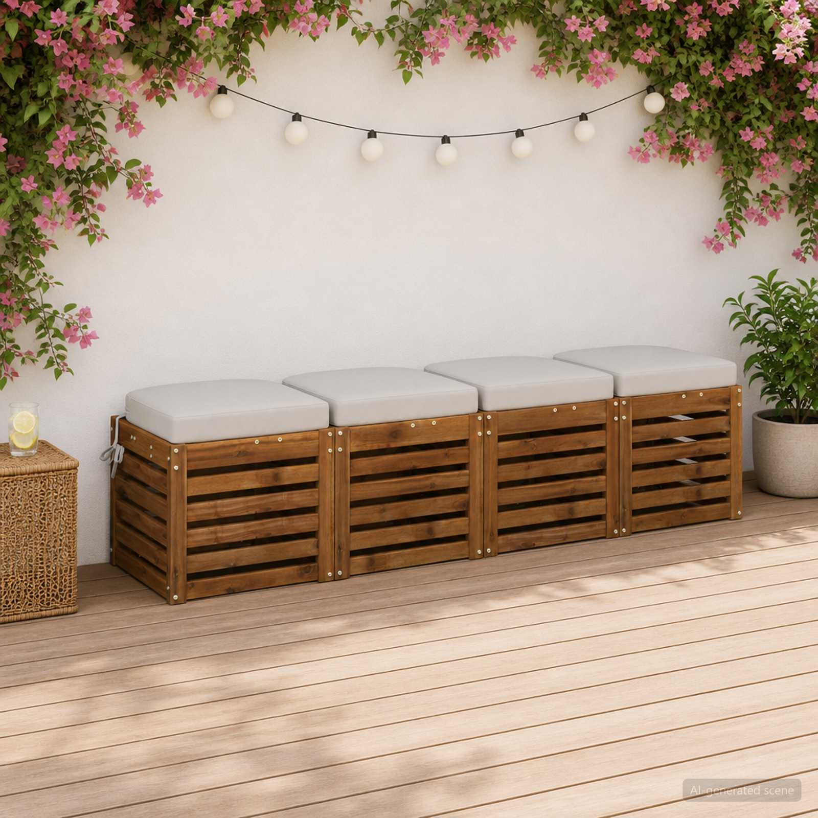 4 dalių sėdynių pagalvėlės SOEST 4 pcs 100% poliesteris Balta
