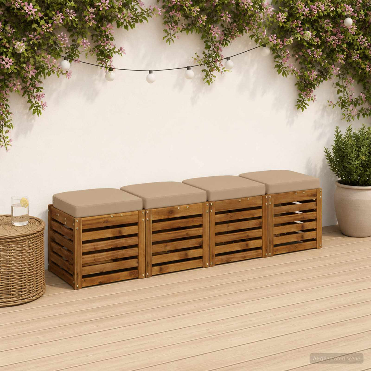 4 dalių sėdynių pagalvėlės SOEST 4 pcs 100% poliesteris Smėlio