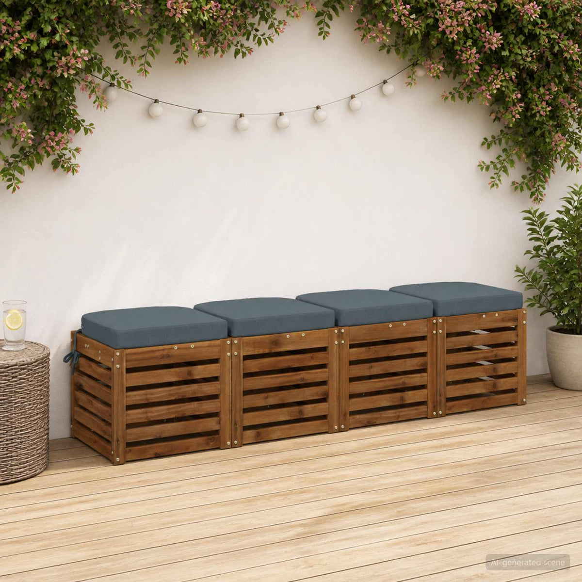 4 dalių sėdynių pagalvėlės SOEST 4 pcs 100% poliesteris Mėlyna