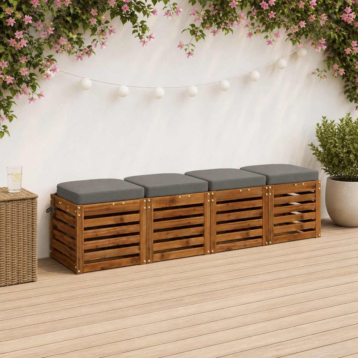 4 dalių sėdynių pagalvėlės SOEST 4 pcs 100% poliesteris Pilka