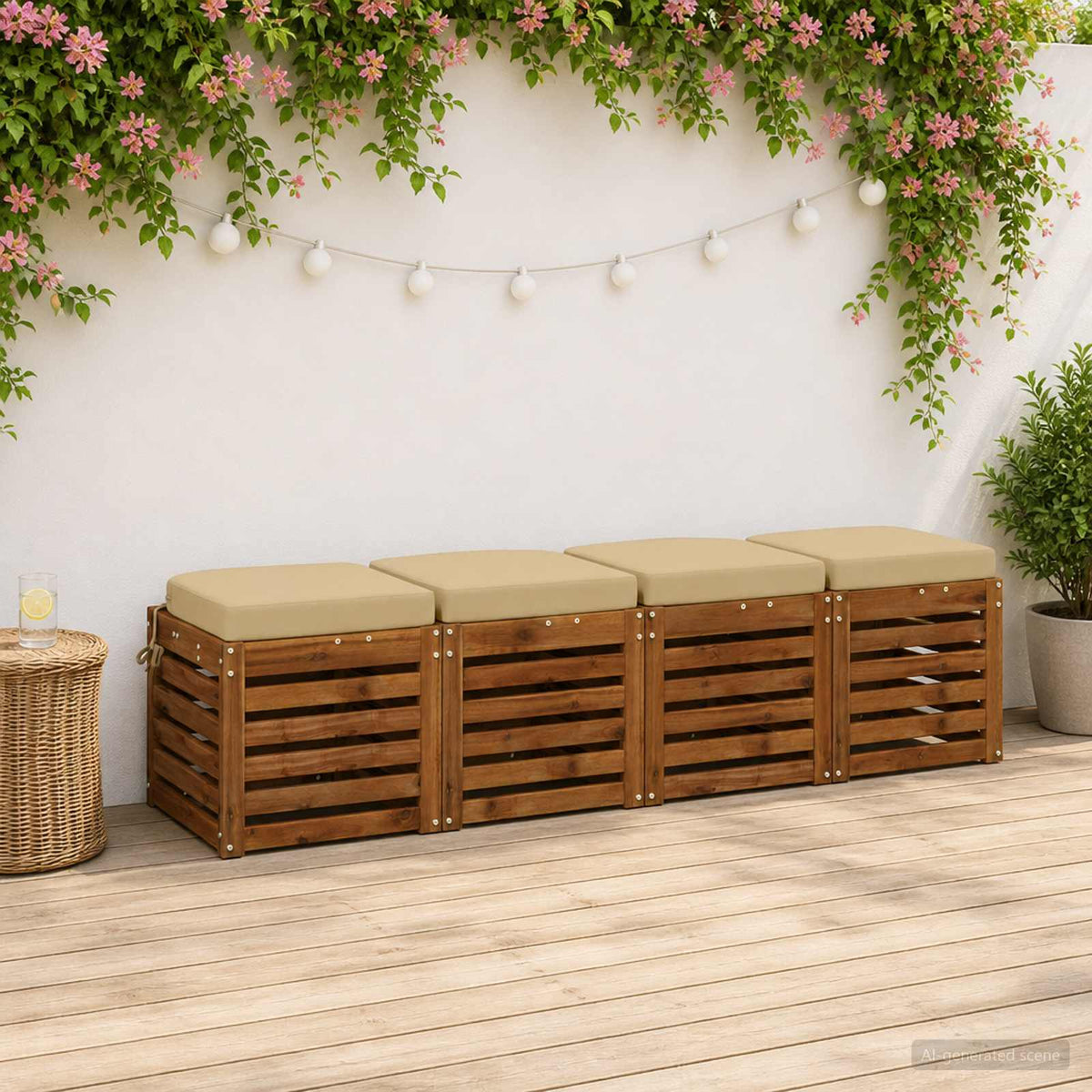 4 dalių sėdynių pagalvėlės SOEST 4 pcs 100% poliesteris Smėlio