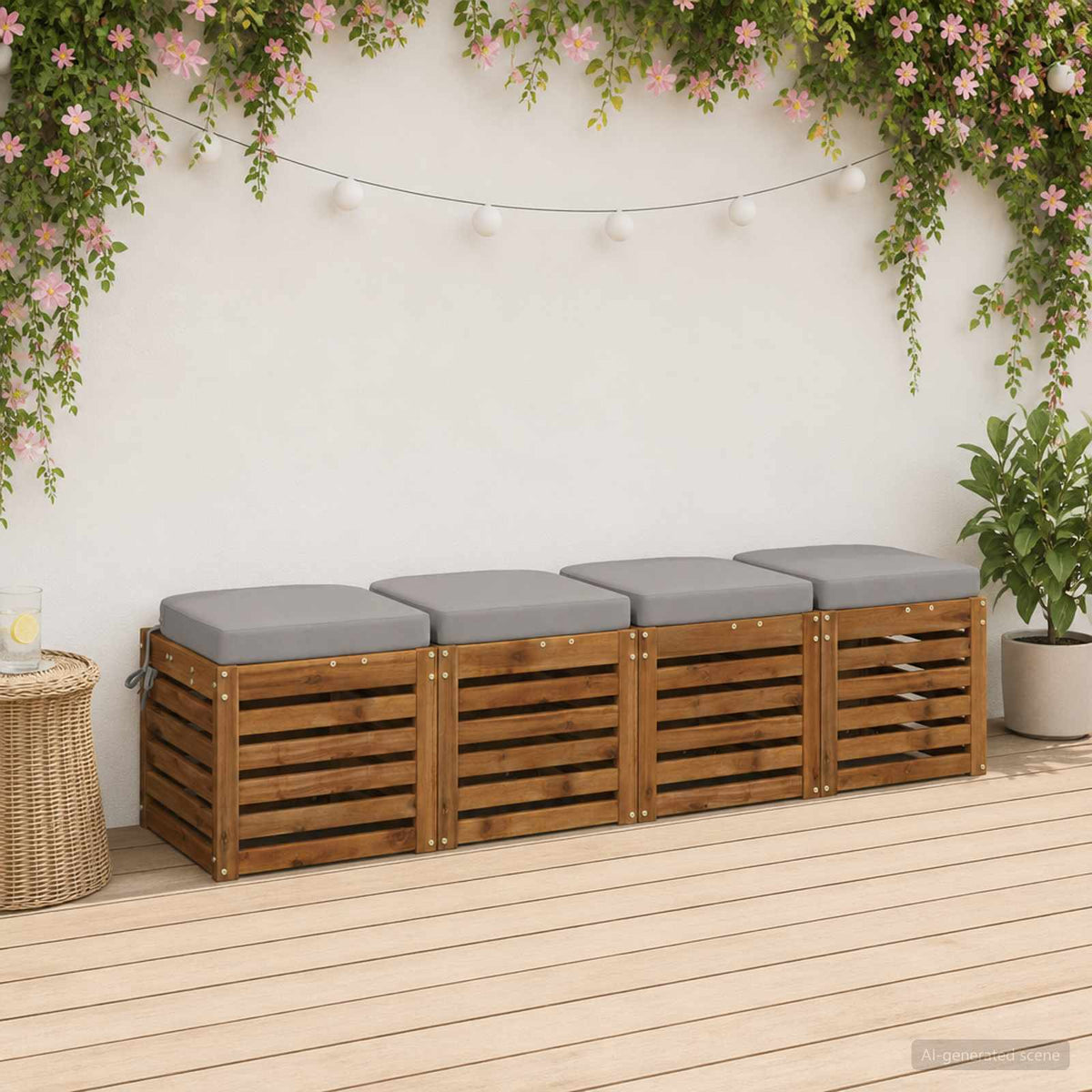 4 dalių sėdynių pagalvėlės SOEST 4 pcs 100% poliesteris Pilka