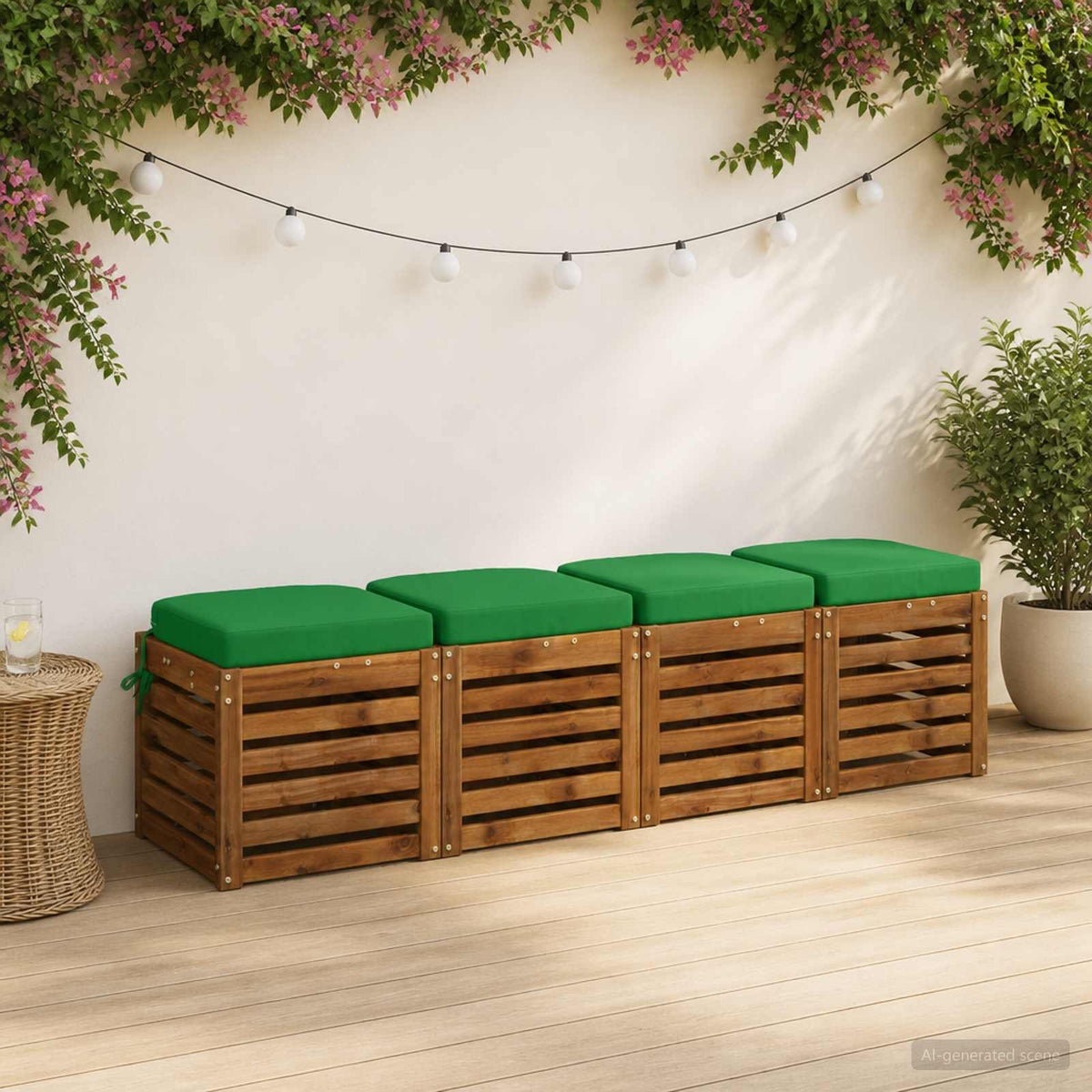 4 dalių sėdynių pagalvėlės SOEST 4 pcs 100% poliesteris Žalia
