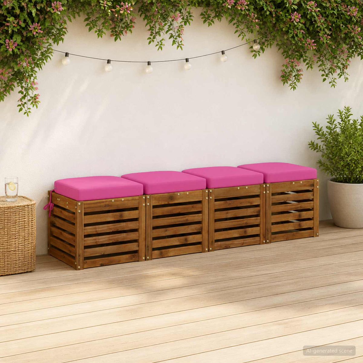 4 dalių sėdynių pagalvėlės SOEST 4 pcs 100% poliesteris Rožinė