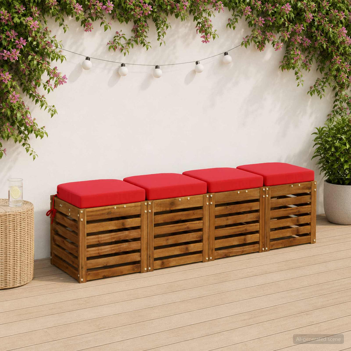 4 dalių sėdynių pagalvėlės SOEST 4 pcs 100% poliesteris Raudona