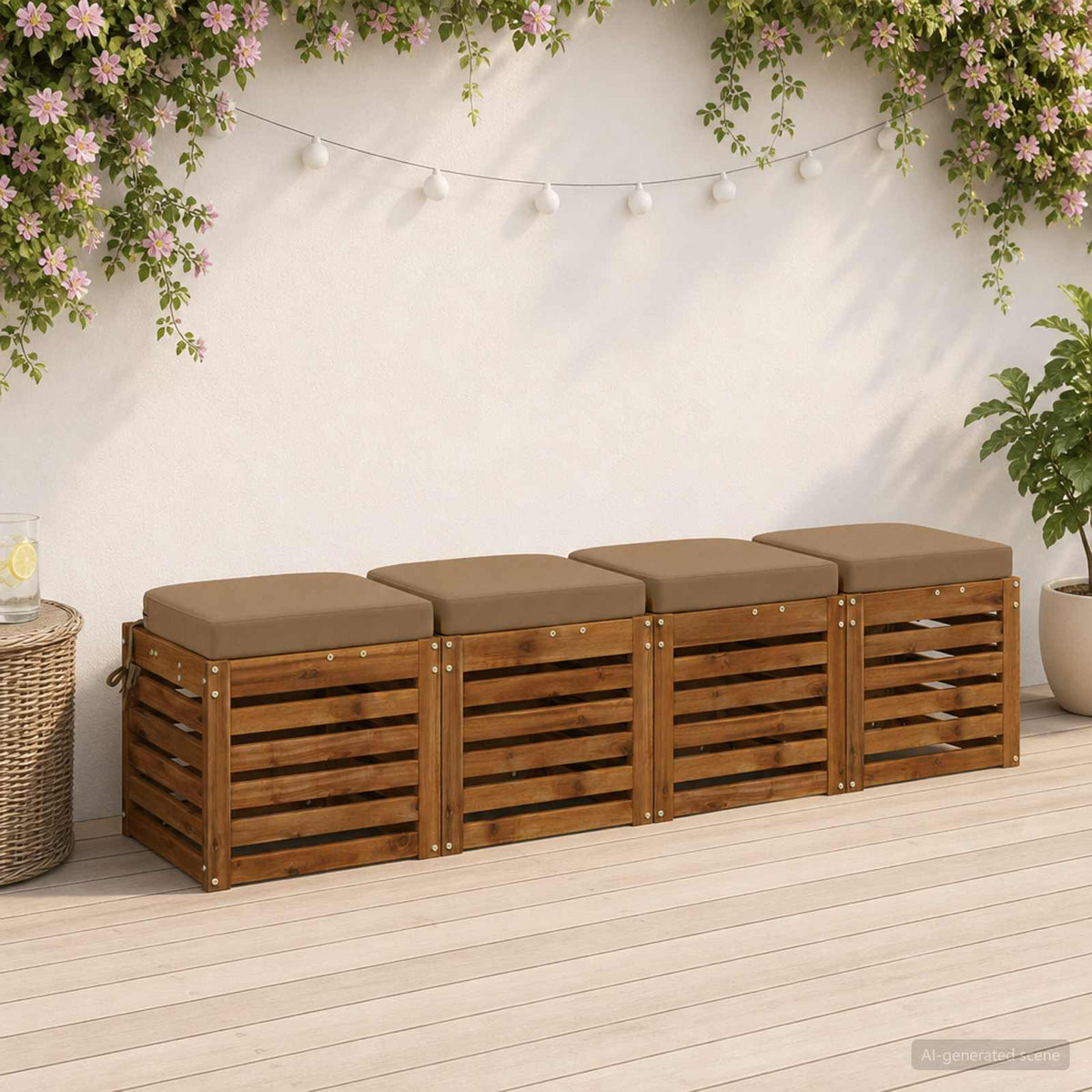 4 dalių sėdynių pagalvėlės SOEST 4 pcs 100% poliesteris Taupe