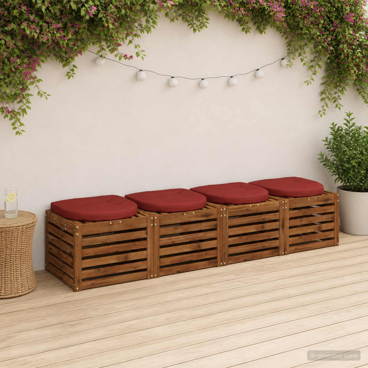 4 dalių sėdynės pagalvėlės 4 vnt. 100% poliesteris Raudona