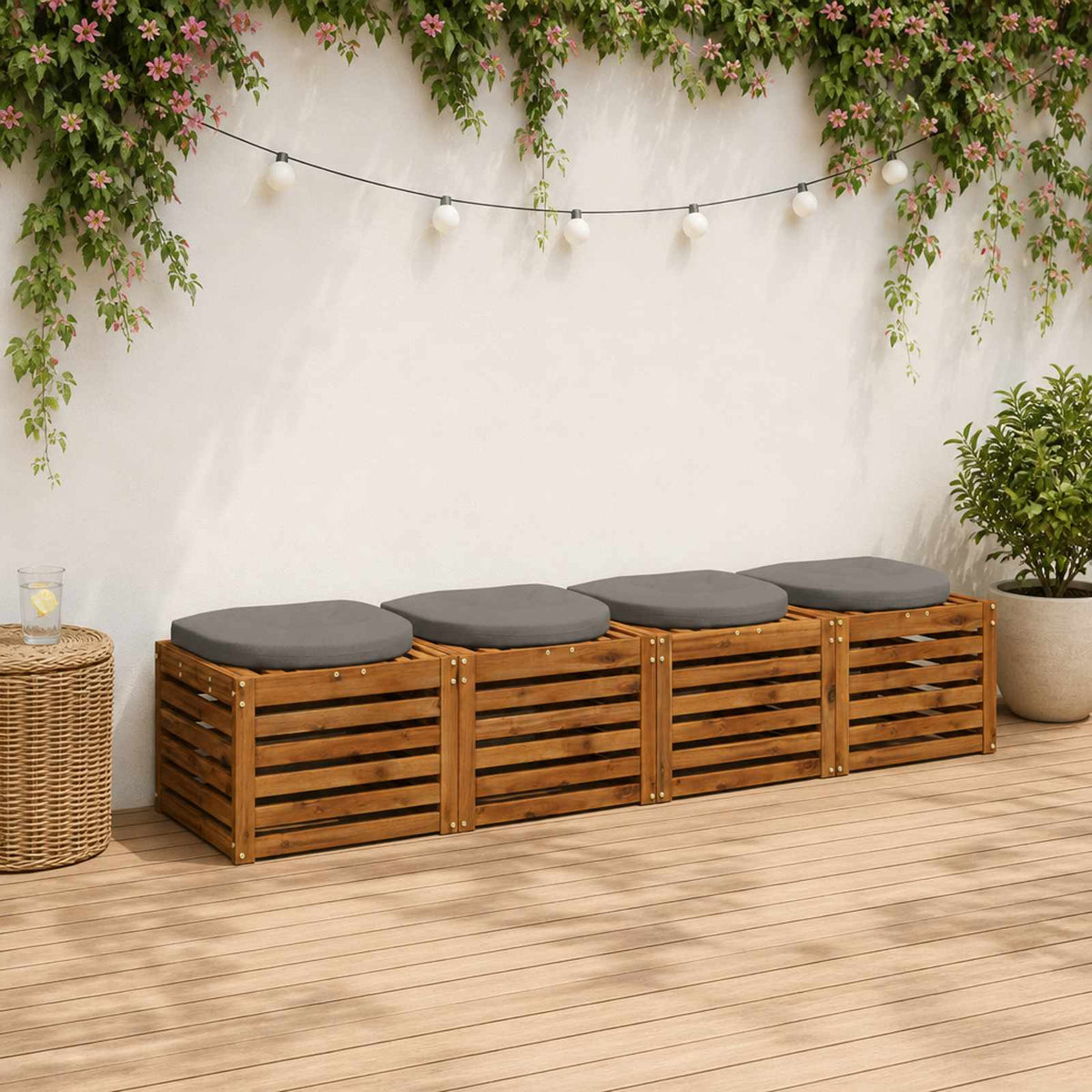 4 dalių sėdynės pagalvėlės 4 vnt. 100% poliesteris Pilka