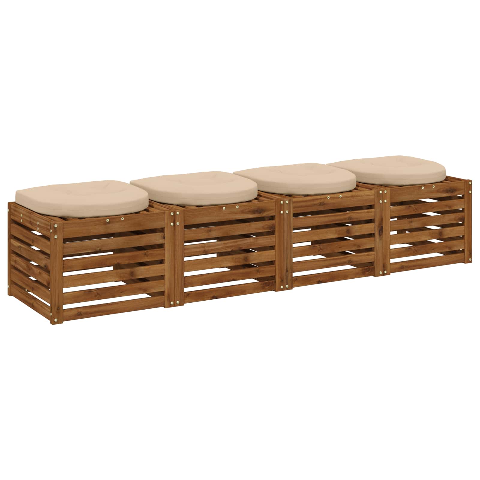 4 dalių sėdynės pagalvėlės 4 vnt. 100% poliesteris Kreminė