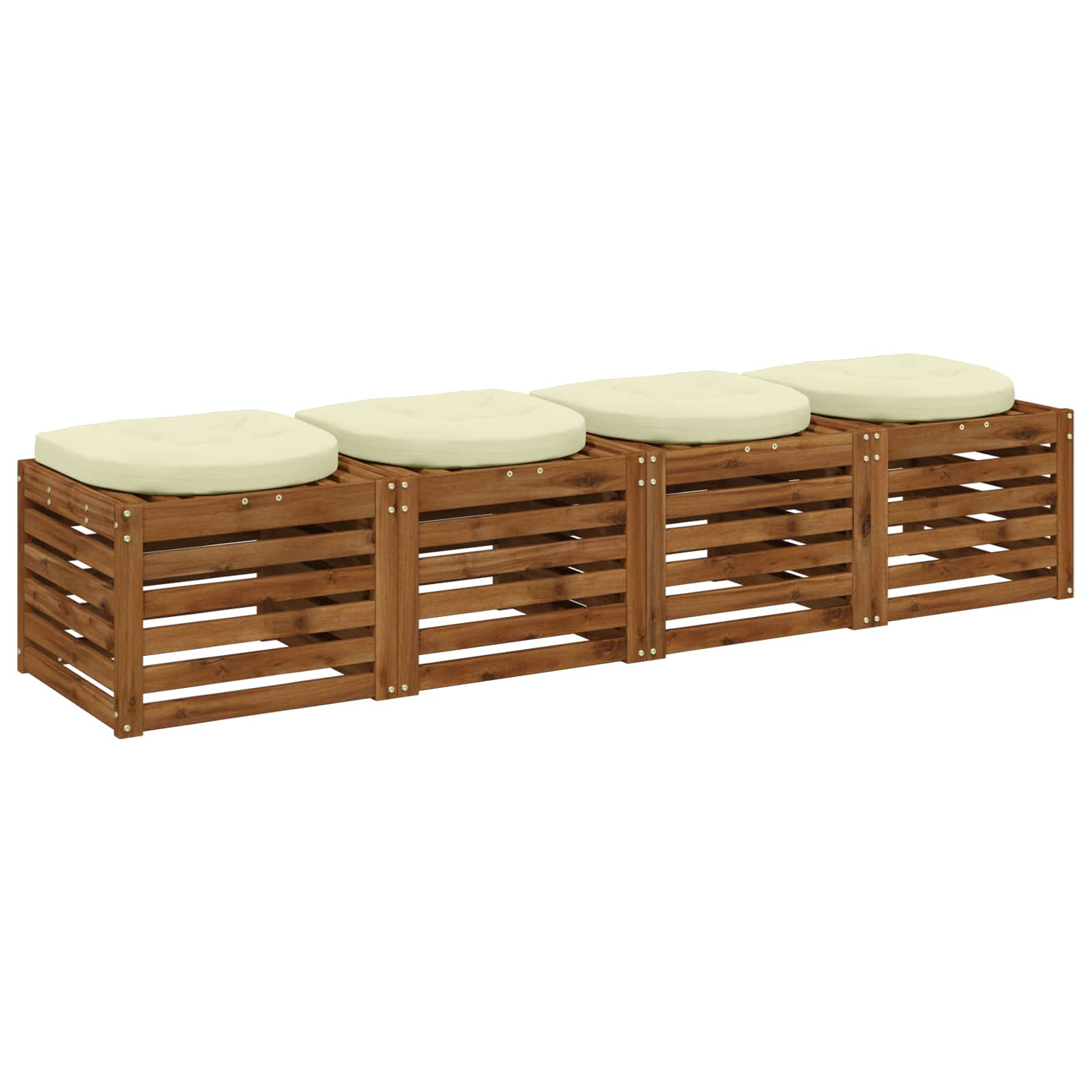4 dalių sėdynės pagalvėlės 4 vnt. 100% poliesteris Kreminė