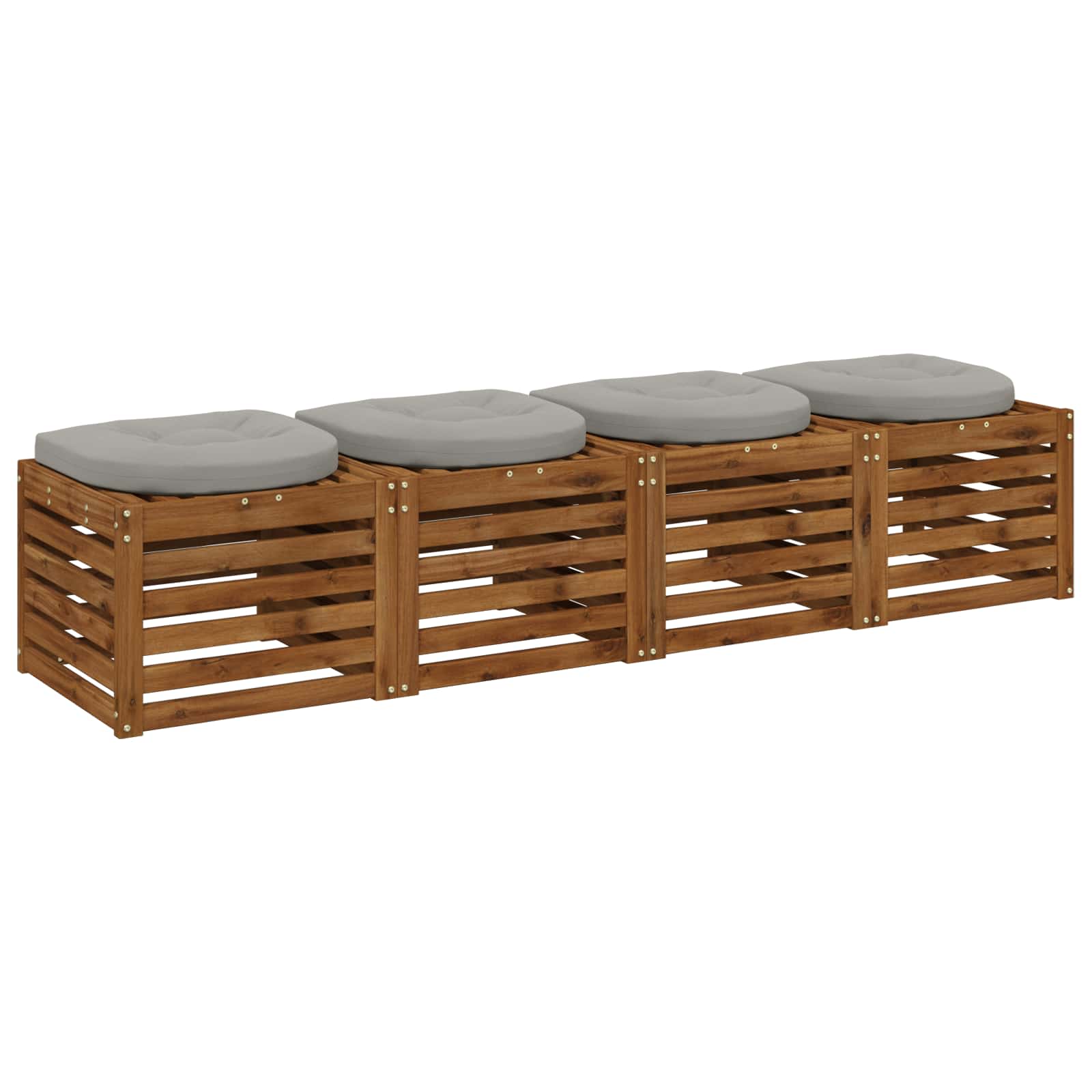 4 dalių sėdynės pagalvėlės 4 vnt. 100% poliesteris Pilka