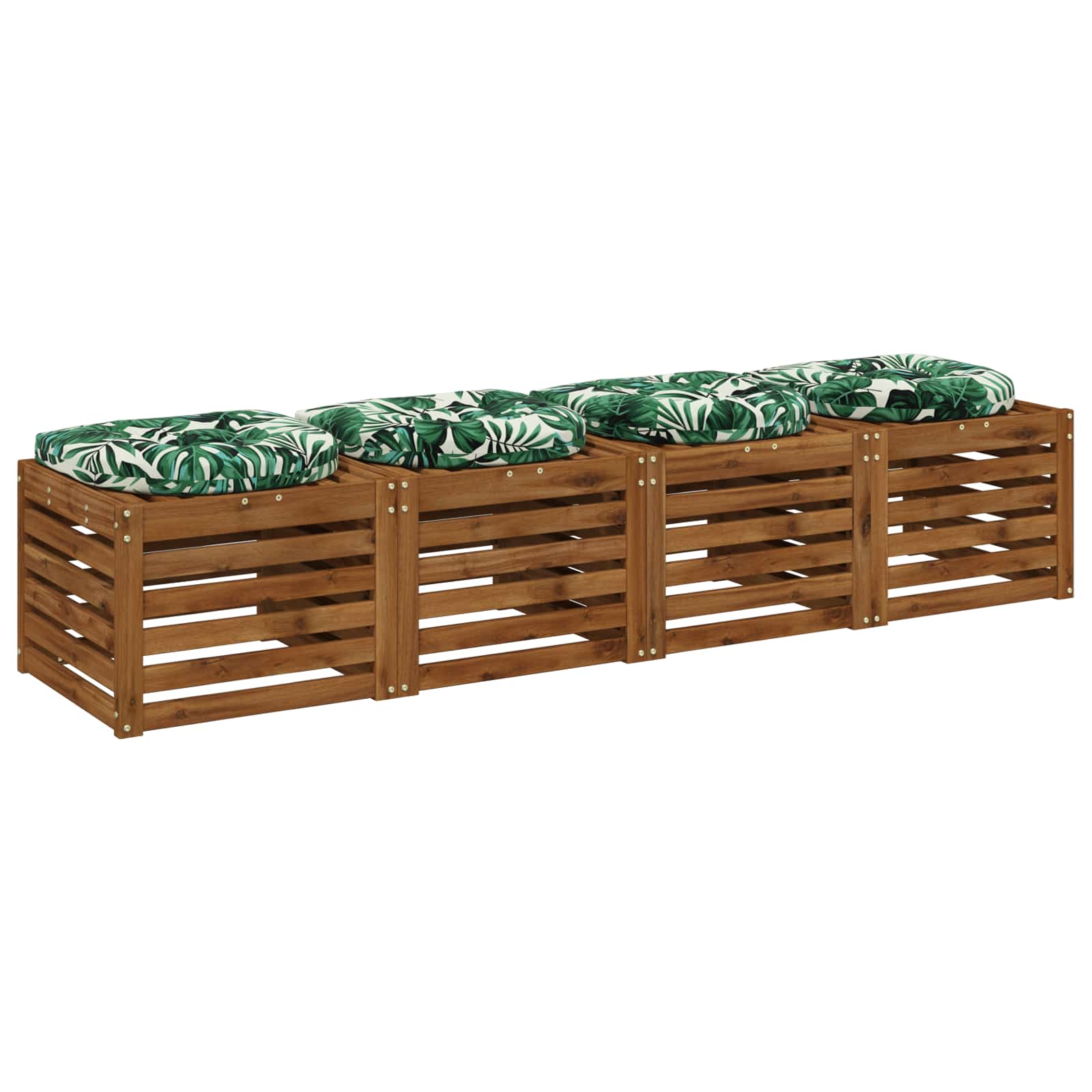 4 dalių sėdynės pagalvėlės 4 vnt. 100% poliesteris Lapų raštas