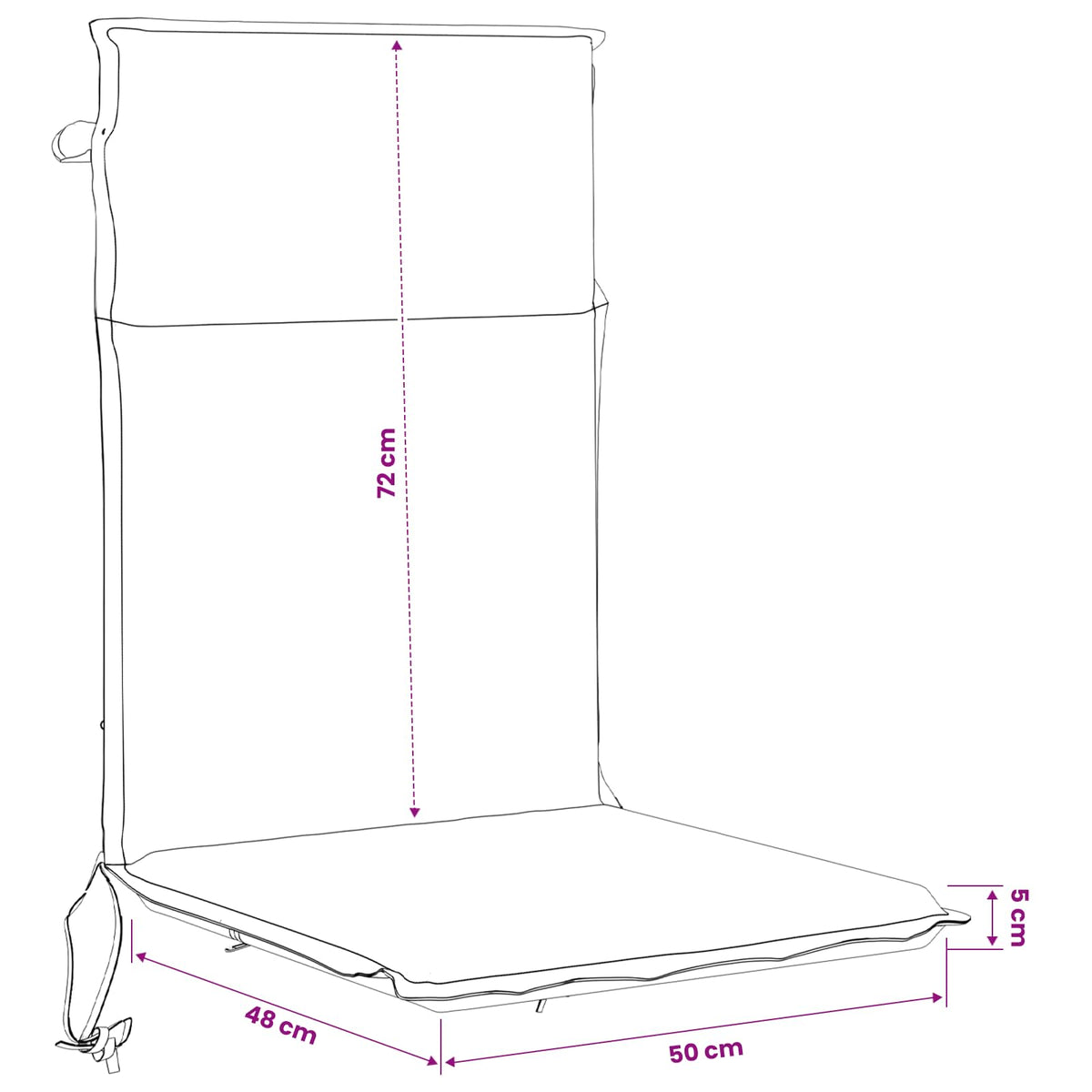 Kėdės aukštu atlošu pagalvėlė GEMERT 4 vnt. 100% poliesteris