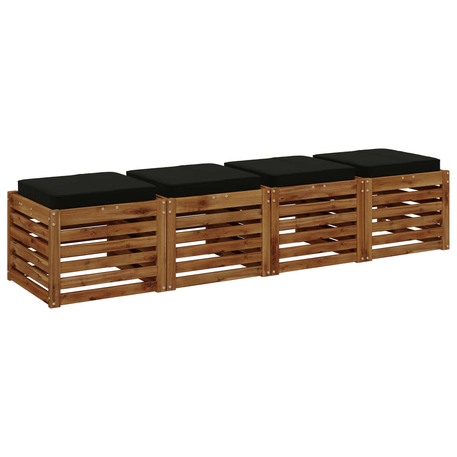 4 dalių sėdynės pagalvėlės VUGHT 4 pcs 100% poliesteris Juoda