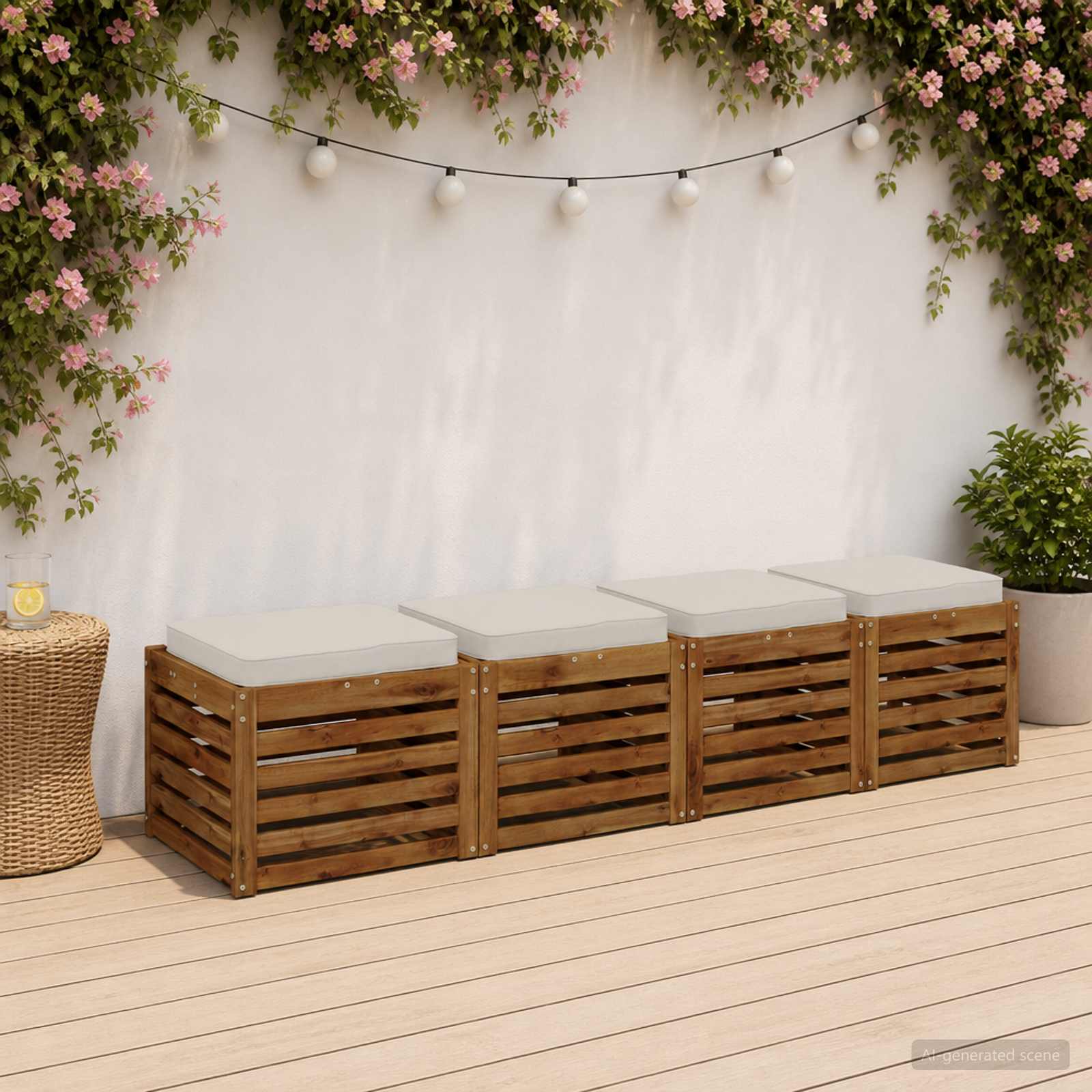 4 dalių sėdynės pagalvėlės VUGHT 4 pcs 100% poliesteris Balta