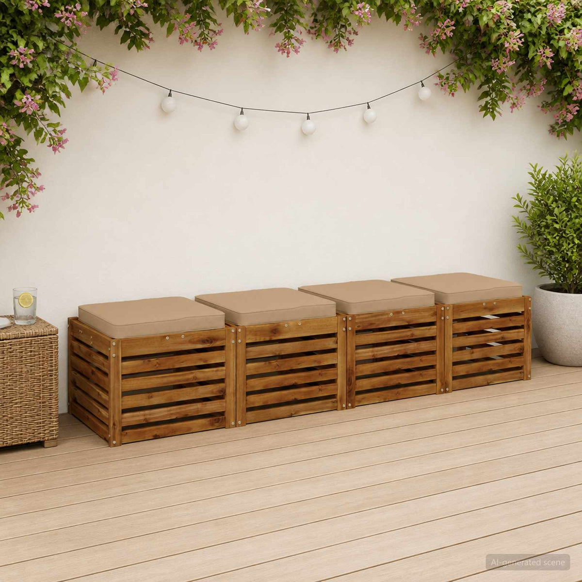 4 dalių sėdynės pagalvėlės VUGHT 4 pcs 100% poliesteris Smėlio