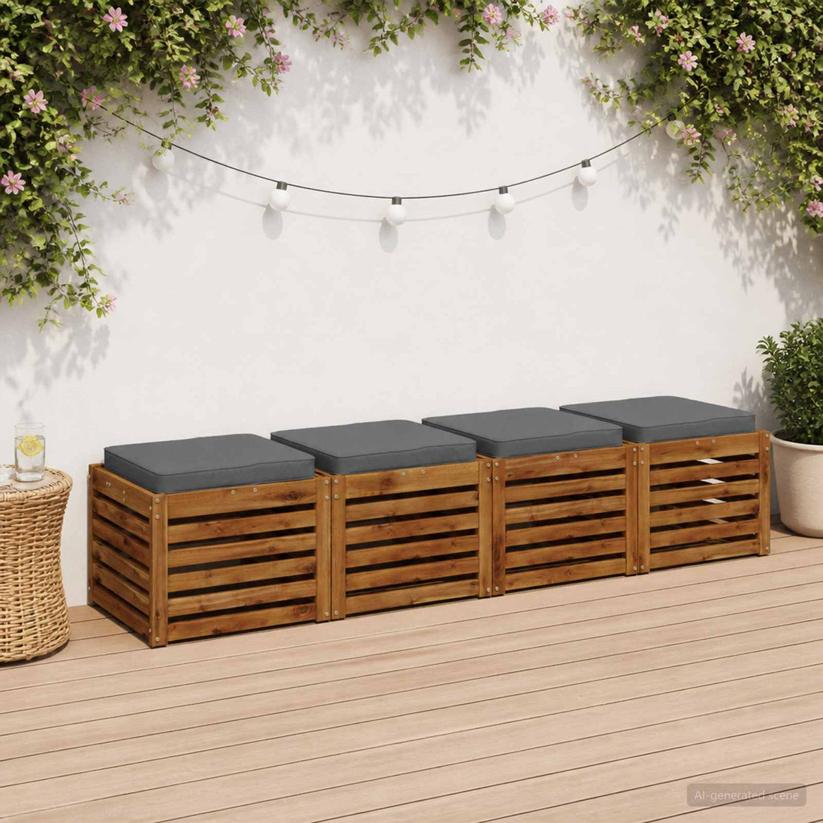 4 dalių sėdynės pagalvėlės VUGHT 4 pcs 100% poliesteris Mėlyna